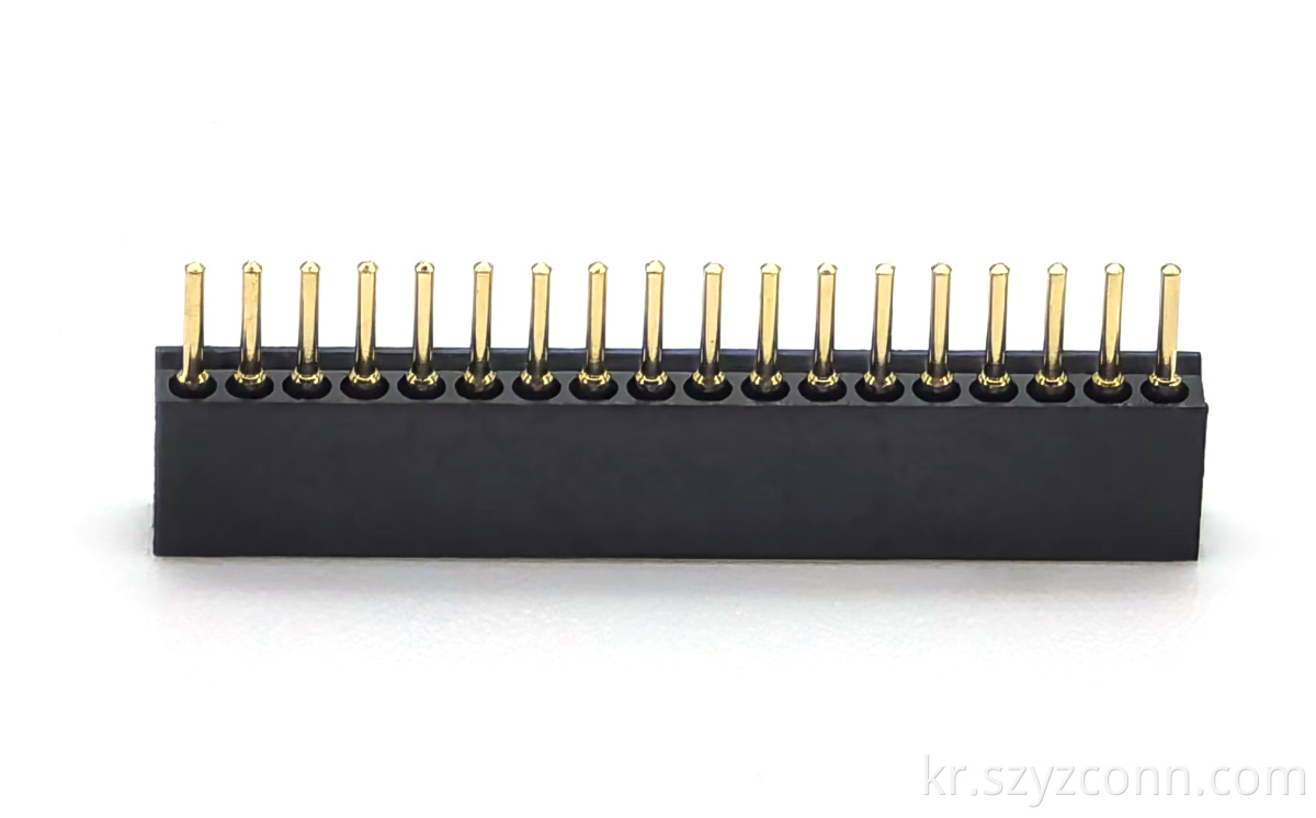 1.27mm Pitch Machined Female Header Connector Straight H:4.1mm 18P